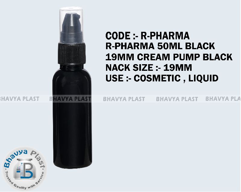 50 ml black pump bottle