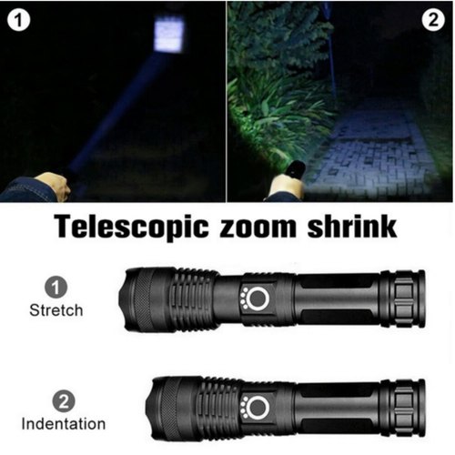 High Power Waterproof Flashlight Zoomable Focus (AMPS-XHP50Z-20W)