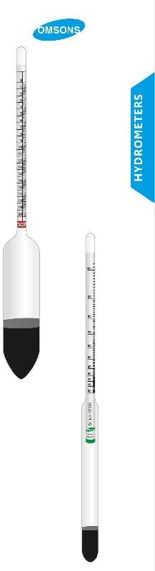 Omsons Glassware Alcohol Meter Glass Hydrometer, for Laboratory Use, Feature : Fine Finishing