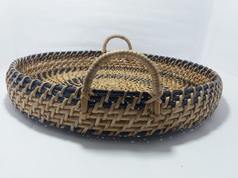 rattan/cane basket with handle