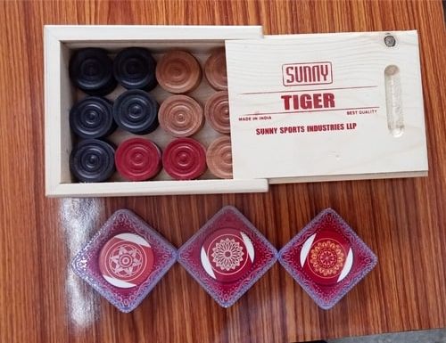 Tiger Polished Plain Plastic Premium Carrom Coins, Size : Standard