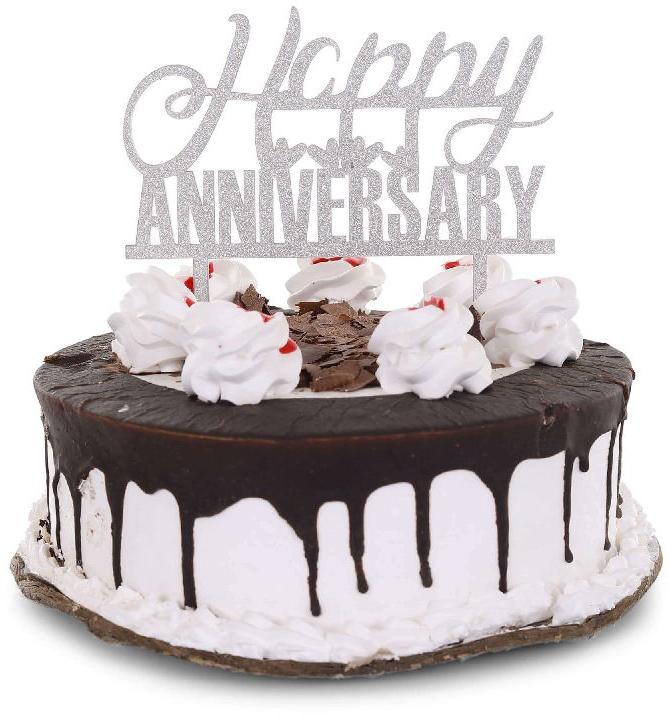 Golden MDF Happy Anniversary Cake Toppers, Packaging Type: Box at