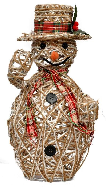 LED Burlap Rope Snowman Decoration
