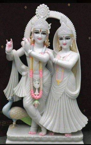 Marble Jugal Radha Krishna Statue, for Worship, Temple, Packaging Type : Carton Box