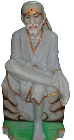 Marble Sai Baba Statue, for Worship, Temple, Packaging Type : Carton Box