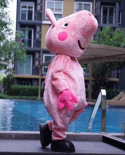 Plain Form Peppa Pig Mascot, Color : Pink