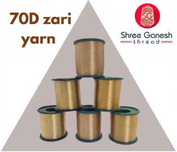  Polyester zari yarn, for Clothes, Weaving, Color : Golden, Silver