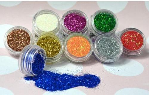 Colored Glitter Powder, for Decoration Use, Feature : Shining, Smudgeproof, Waterproof