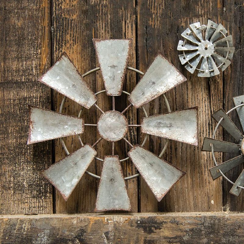 Gifts Galvanized Metal Hanging Windmill 7 Multi