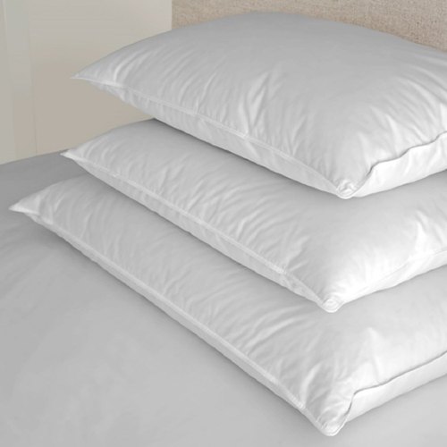 Cotton Plain Duck Down Feather Pillow, Size : 18x27inch