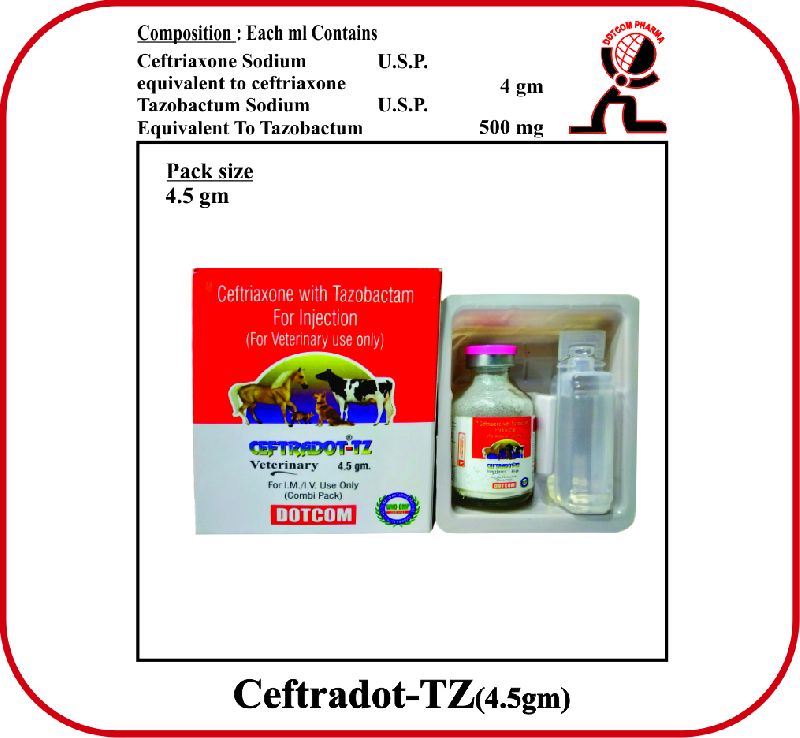 Ceftriaxone 4000 Mg With Tazobactum 500 Mg INJECTION CEFTRADOT-TZ 4.5 gm