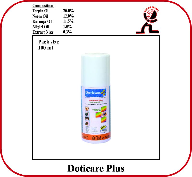 DOTCOM PHARMA CYLINDRICAL Polished PVC Doticare Plus Herbal Spray, for VETERINARY USE, Specialities : Durable