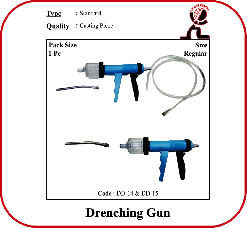 Polished Plastic Drenching Gun - Imported, for Veterinary Use