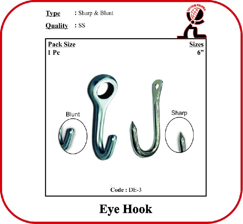Eye Hook Blunt 4 Inch, for Veterinary Use