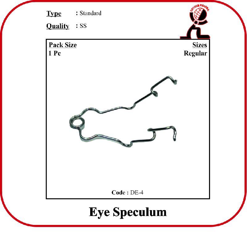 Single Polished Stainless Steel Eye Speculum, for Veterinary Use, Length : 2 / 4 INCH