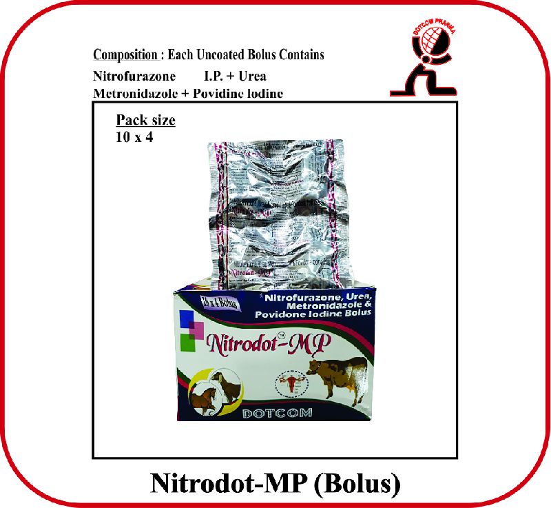 Nitrofurazone 60 mg With Urea 6 mg With Metronidazole With Povidine Iodine Bolus BOLUS NITRODOT