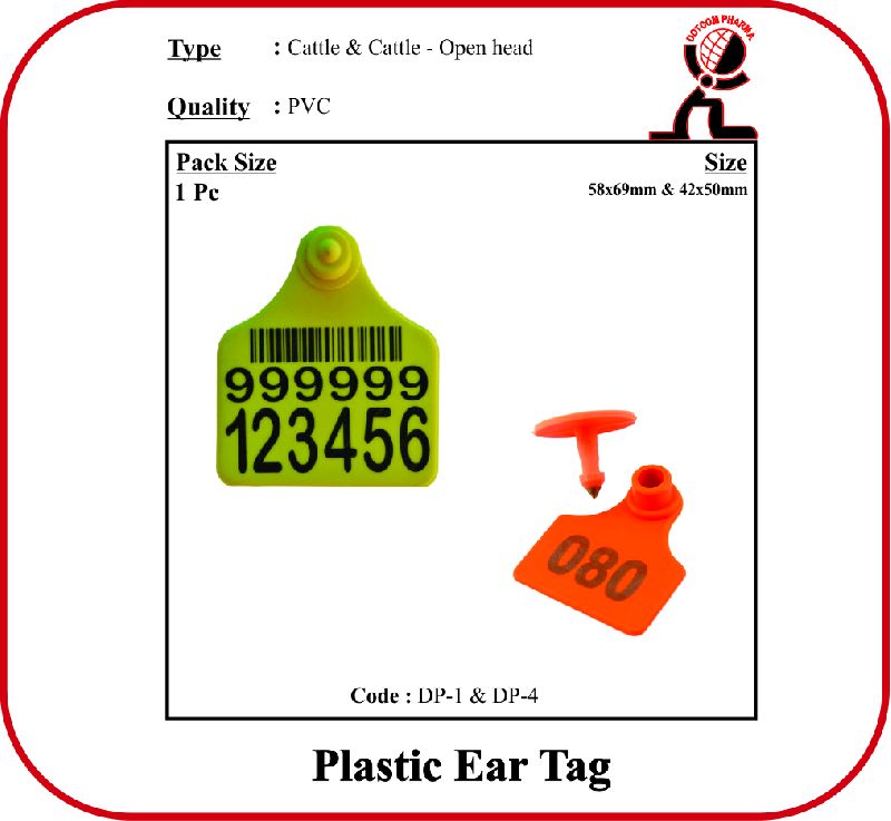 Plastic Ear Tag - Cattle, for Veterinary Use