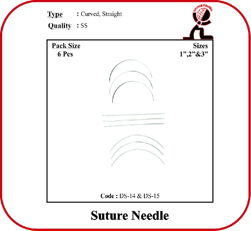 Polished 200-400Gm Stainless Steel suture needle Straight, for Veterinary Use