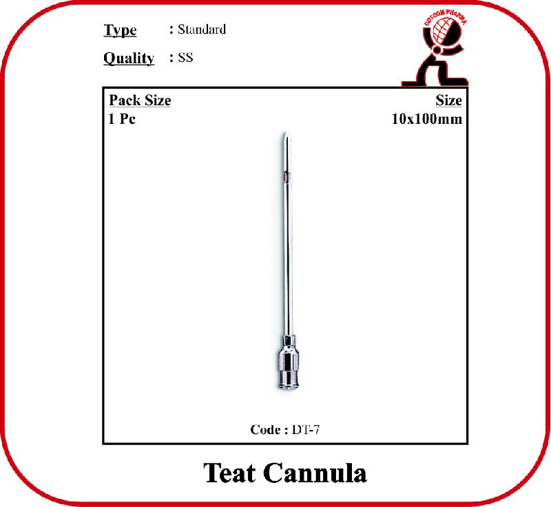 Stainless Steel Polished TEAT CANNULA, for Veterinary Use, Feature : Best Quality, Fine Finished, High Durability