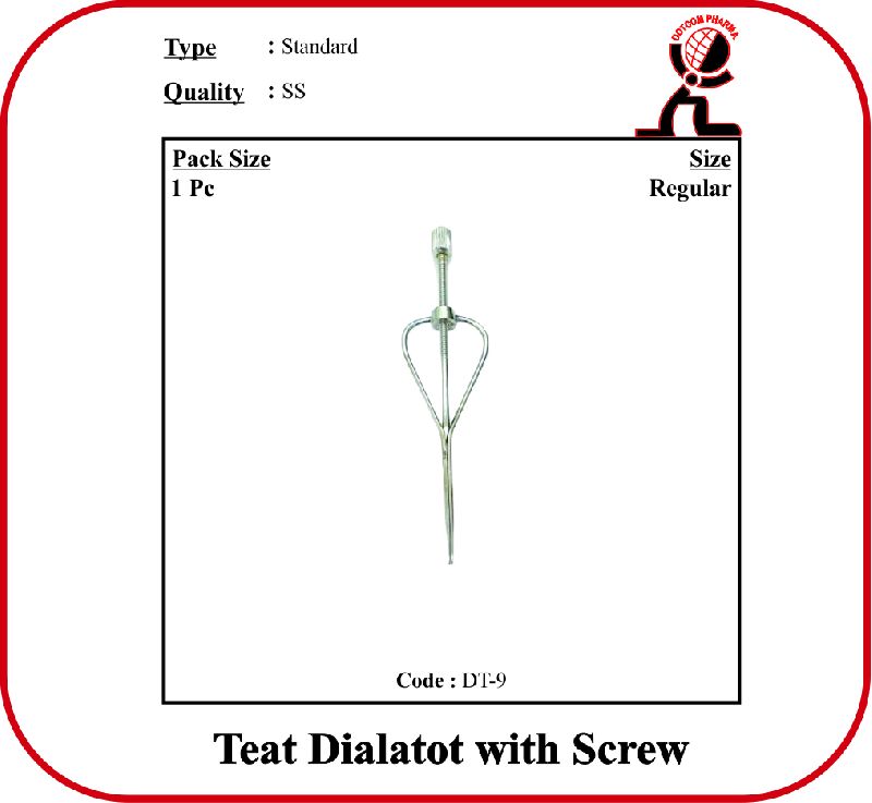 Stainless Steel Polished Teat Dilator With Screw, for Veterinary Use, Feature : Best Quality, Fine Finished