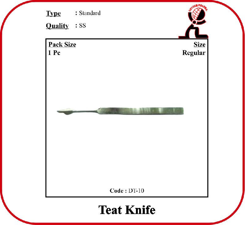 Stainless Steel Polished Teat Knife, for Veterinary Use, Feature : Best Quality, Fine Finished, High Durability