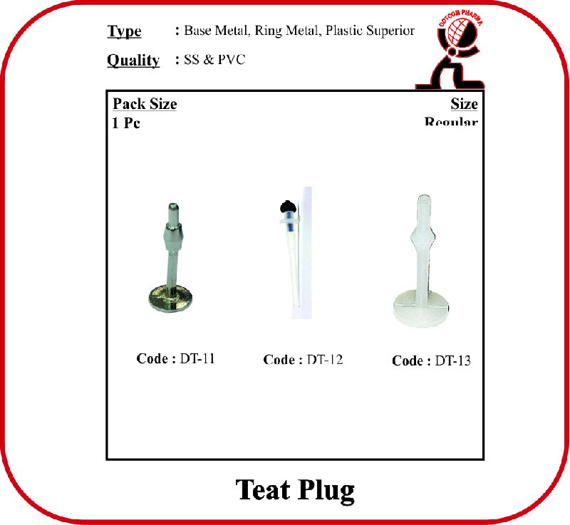 Teat Plug - Base Metal, for Veterinary Use