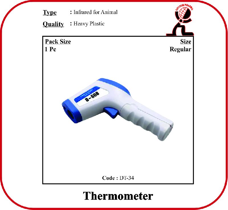 Plastic Polished Thermometer Infrared, for Veterinary Use, Feature : Best Quality, High Durability
