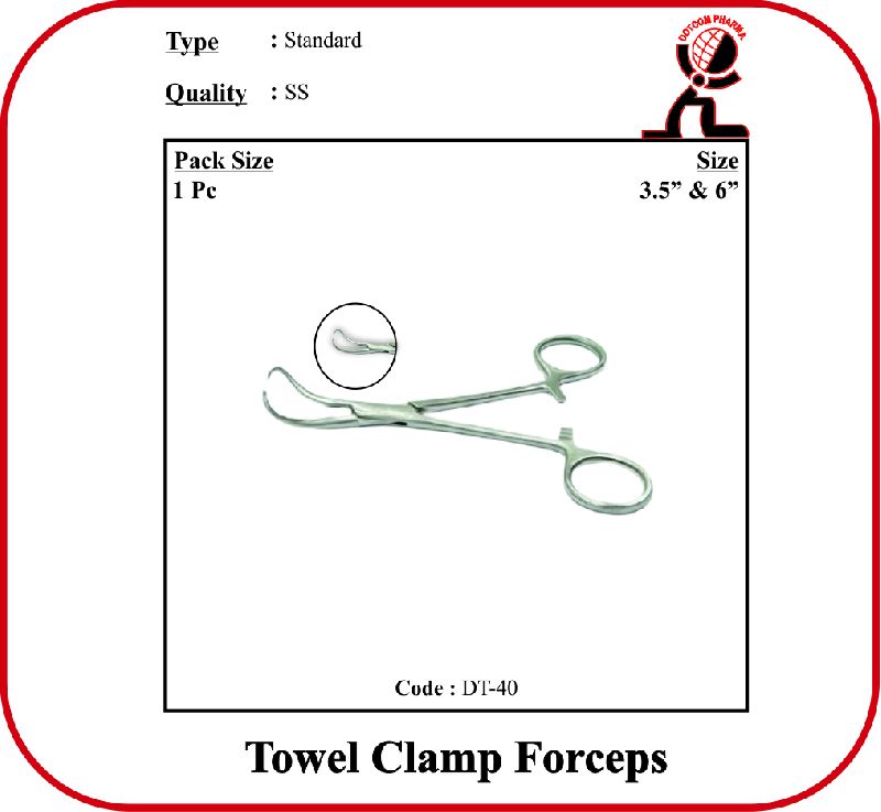 Towel Clamp Forceps 6 Inch, for Veterinary Use