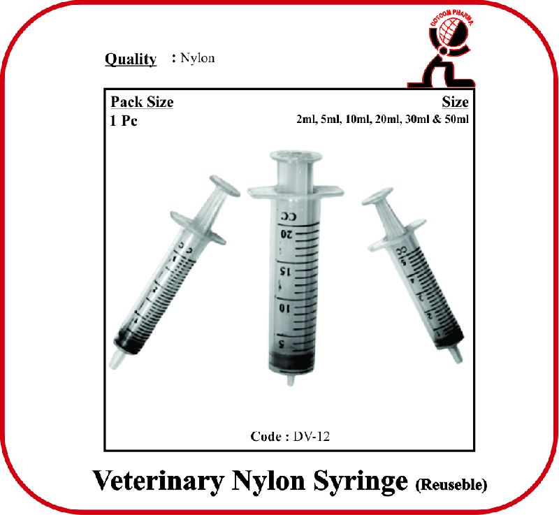 VETERINARY NYLON SYRINGE - REUSABLE, Feature : Best Quality, Easy To Use, Fine Finished, High Durability