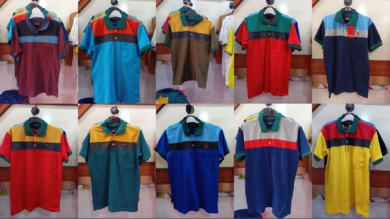 Men's Collar T-shirt With Pocket Cut and Sew