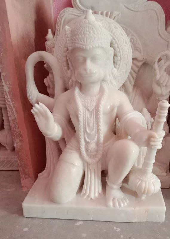 Polished Marble Hanuman Ji Statue, Size : Multisizes