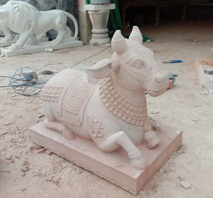 Marble Nandi Statue