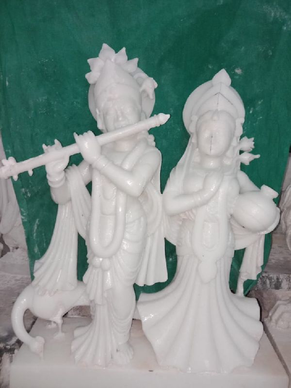 Carved marble radha krishna statue, Packaging Type : Cardboard Box
