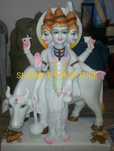 Marble Standing Dattatreya Statue