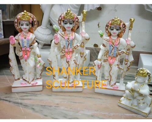 Painted Marble Ram Darbar Statue, Size : 12 Inch