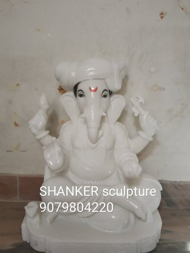 Polished Marble Ganesh Statue