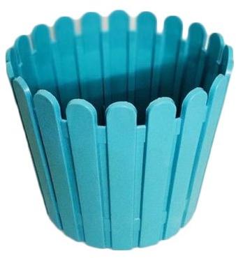Round plastic flower pot, Color : Sky Blue