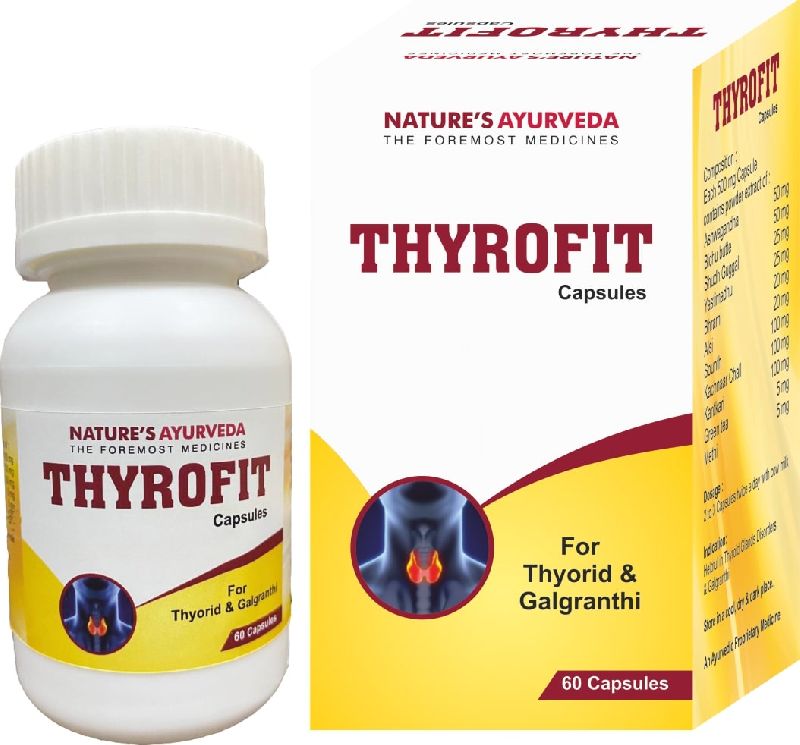 Natures Ayurveda Thyrofit Capsules, Packaging Type : Plastic Bottle