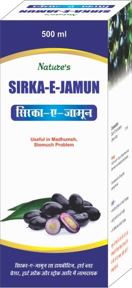 Natures Sirka-E-Jamun Syrup, Packaging Size : 500ml