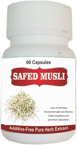 Natures Ayurveda Safed Musli Capsules, for Medicine Use, Packaging Type : Plastic Bottle
