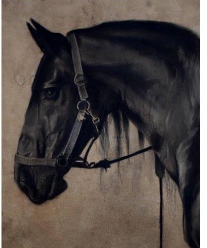 Antique Style Horse Portrait Painting, Packaging Type : Box