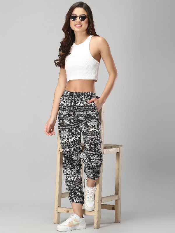 Black Printed Sweatpants