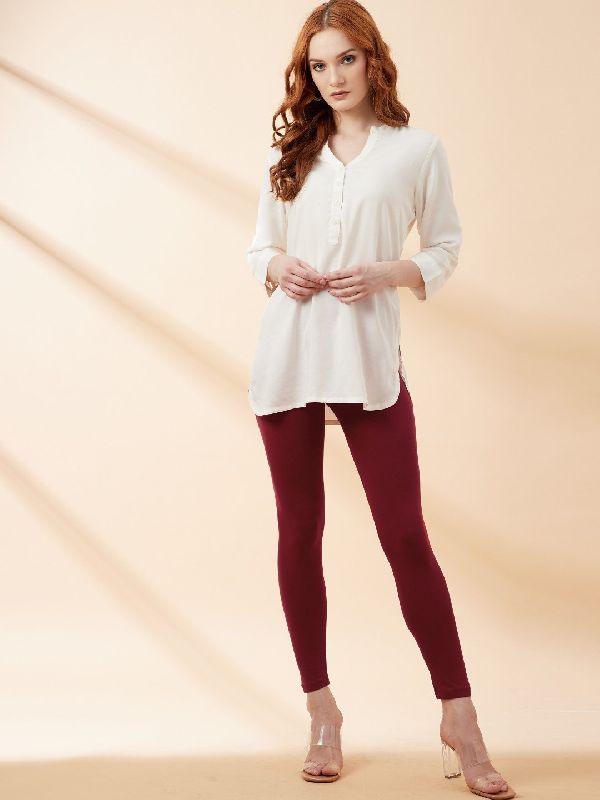 Maroon Ankle Legging