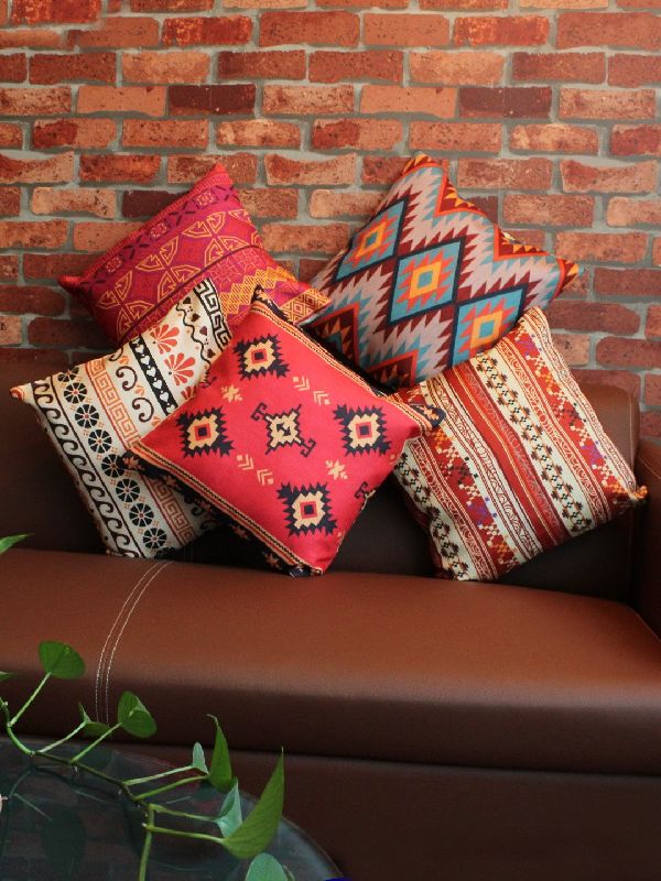 100% Cotton Multicolor Printed Cushion, Size : 16X16