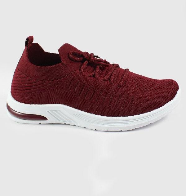 Red Ribbed Ankle Shoes