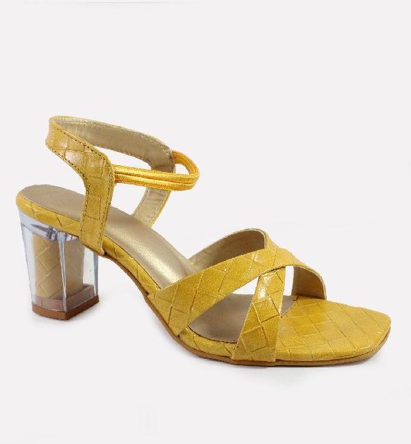 Textured Block Heels Sandals, Size : 7, 8, 9, 10, 11