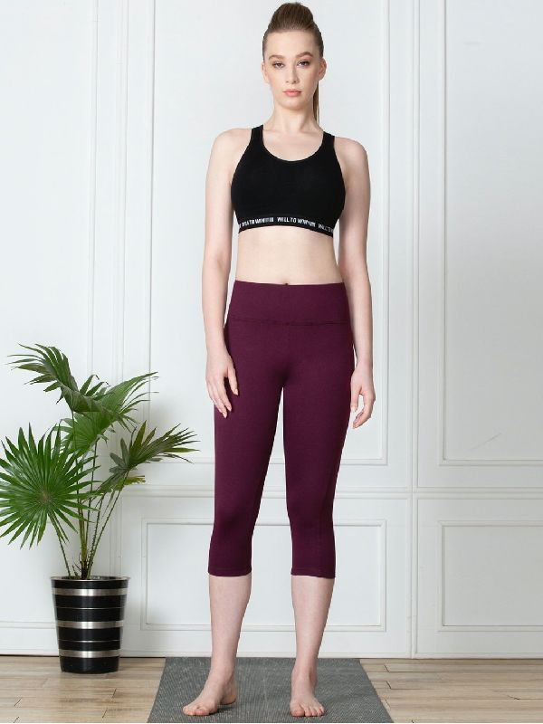 Wicking Yoga Capri, Size : S, L, XL, Color : Purple at Rs 899 / Piece in  Gurugram