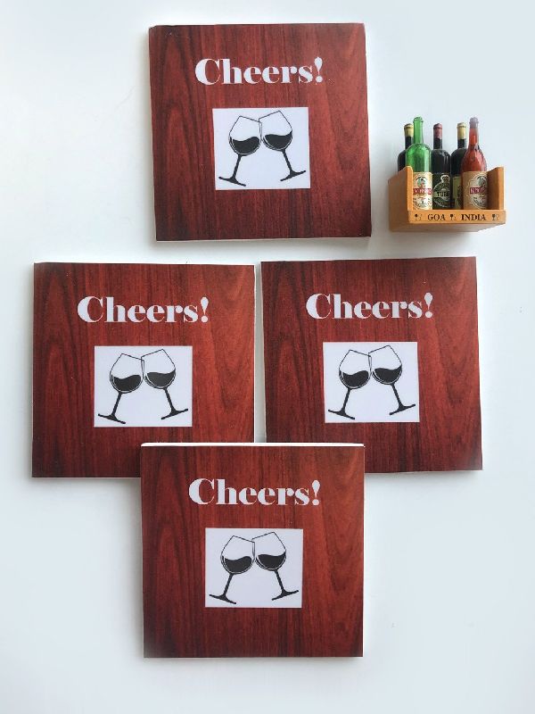 Wooden Print Square Coasters