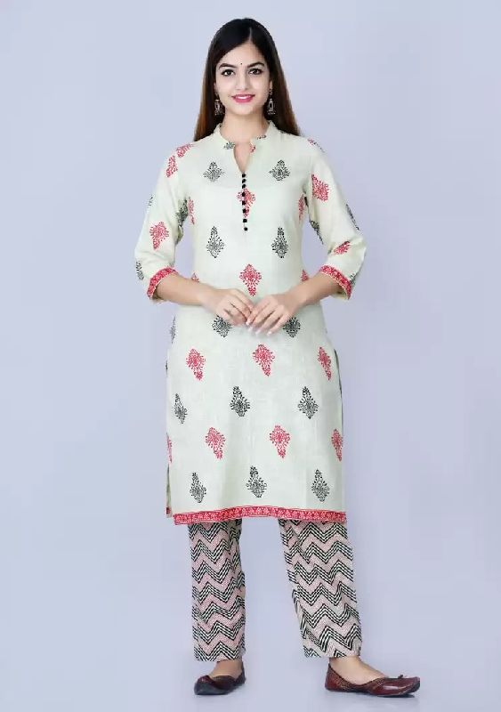 Ladies Cotton Fleece Blend Kurta and Pant Set