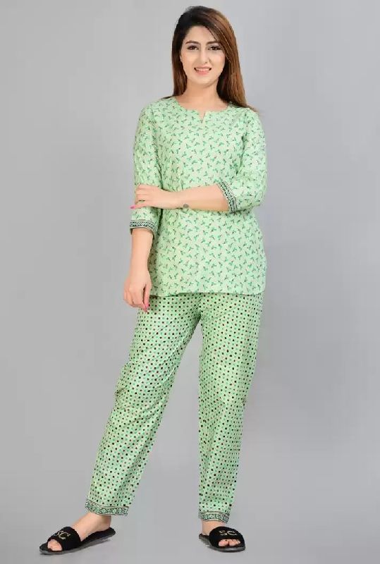 Ladies Light Green Top and Pant Set